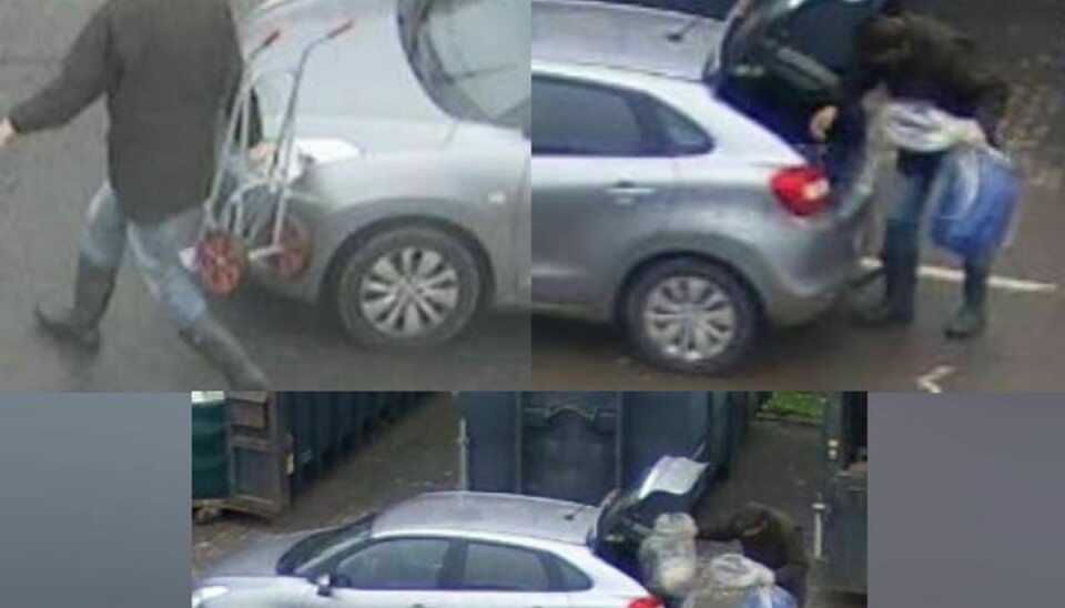 Politiet har offentliggjort disse fotos af den drabssigtedes omgang med tønde og vogn. Foto: Politiet.