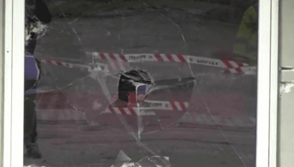 Der blev affyret skud mod Gremiums klubhus i Haslev natten mellem mandag og tirsdag. Foto: Local Eyes Screengrab