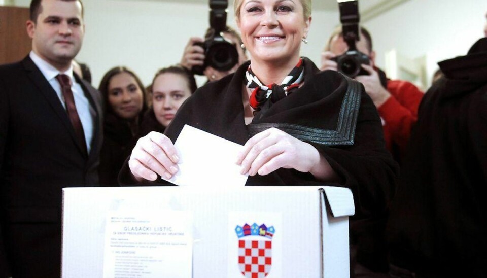 46-årig kvinde bliver Kroatiens præsident Kolinda Grabar-Kitarovic. Foto: Scanpix.