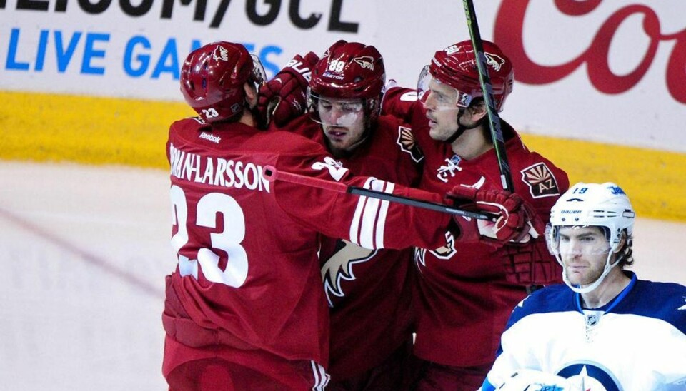 Flyvende Mikkel Bødker sikrer Arizona-sejr i NHL Foto: Matt Kartozian/Scanpix.