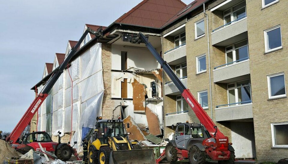 Kollapset mur i boligblok var stærkt overbelastet. Det var kun et spørgsmål om tid, før muren i en boligblok i Frederikshavn ville kollapse, fastslår rapport. Arkivfoto: Henning Bagger/Scanpix