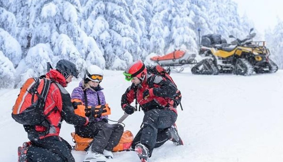 Det er ikke sjovt at komme til skade på skiferien. Har du helt styr på, hvad du skal gøre, hvis, uheldet er ude? Foto: Iris/Scanpix