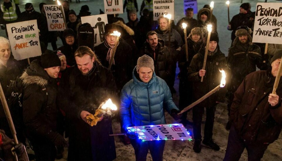 Moddemonstraner vil holde deres demonstrationer tættere på Pegida-bevægelsens demonstrationer i København. Foto: Uffe Weng/Scanpix