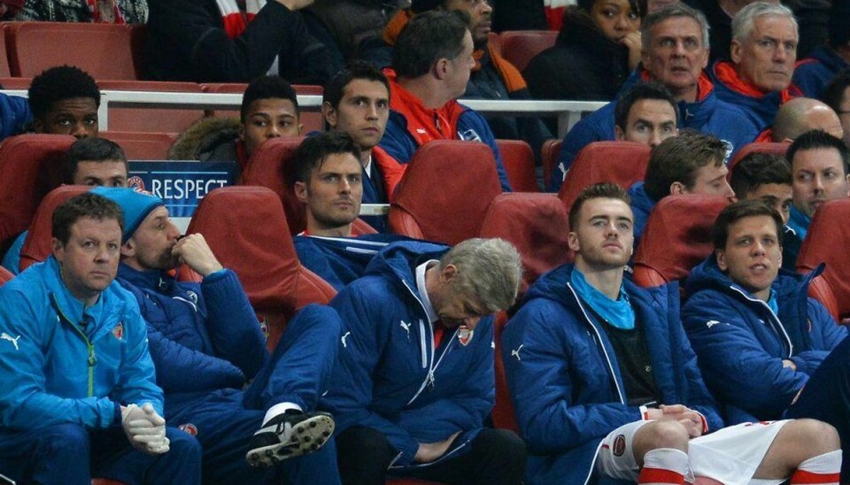 Champions League: Engelsk nedtur og tysk optur Arsenals manager, Arsene Wenger, må nok sande, at han heller ikke i år kommer helt til tops med sit hold i Champions League. Foto: GLYN KIRK/Scanpix.