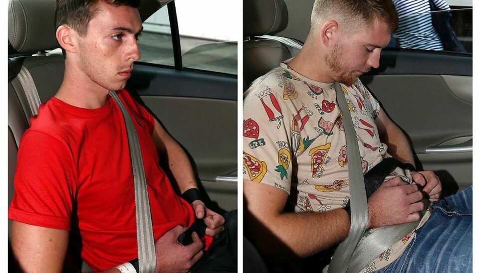 Combination photo shows German citizens Andreas Von Knorre (L) and Elton Hinz, both charged for vandalising an SMRT train at Bishan Depot, arriving at the State Court in Singapore November 22, 2014. A Singapore court sentenced the two Germans to nine months in prison and three strokes of the cane on Thursday after they pleaded […]