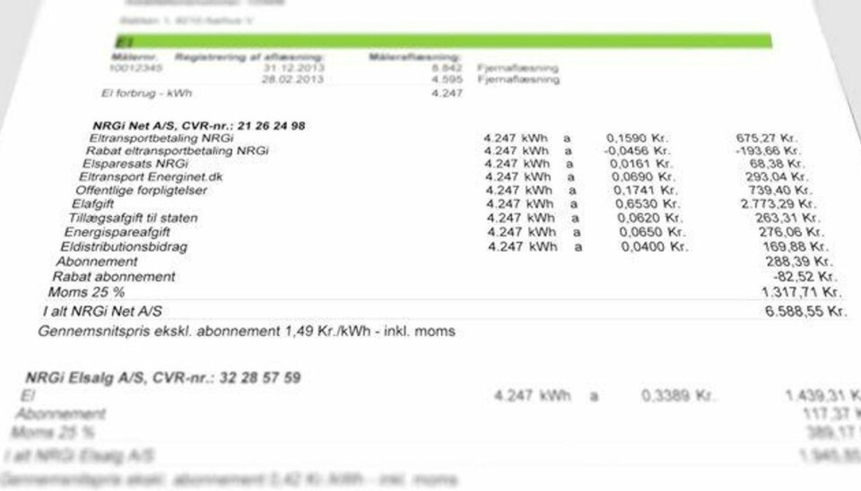 Sådan læser du din elregning Energiselskabet NRGI har lavet en ABC over, hvordan du læser din elregning.