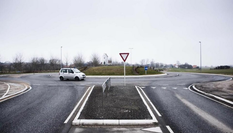 Ombygning af rundkørsel skal forhindre uheld Foto: Vejdirektoratet.
