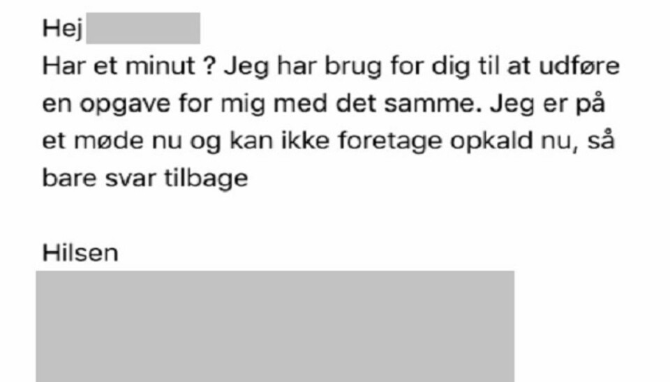 Sådan kan svindelmailen se ud. KLIK og se, hvad du skal være særligt opmærksom på. Foto: Politiet. Sådan kan svindelmailen se ud. KLIK og se, hvad du skal være særligt opmærksom på. Foto: Politiet.