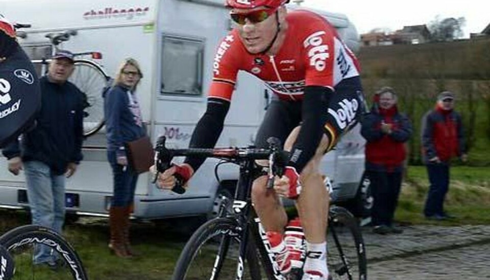 Lars Bak bristede i belgisk brostens-løb Foto: YORICK JANSENS/Scanpix.