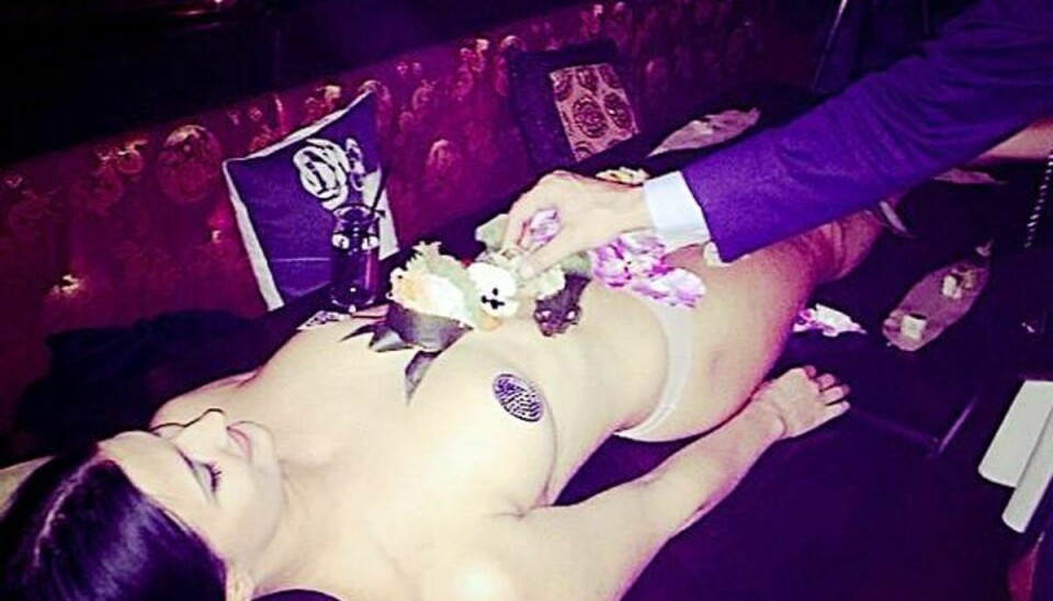 Sådan ser det ud, når gæsterne får nøgen-sushi på Buddha Bar. Foto: Instagram