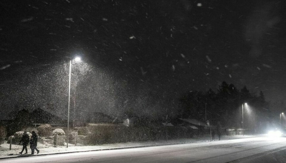 Der er udsigt til sne over Danmark natten til søndag. Foto: Mads Claus Rasmussen/Ritzau Scanpix