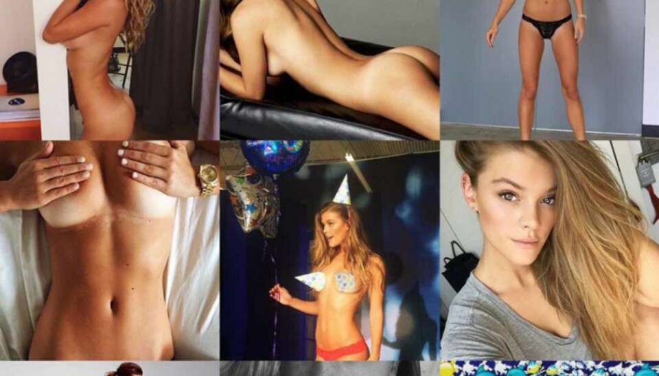 Dansk undertøjs-model deler frække hemmeligheder Nina Agdal smider gerne tøjet, som det fremgår af billederne på hendes Instagram-profil. (Privatfoto.)