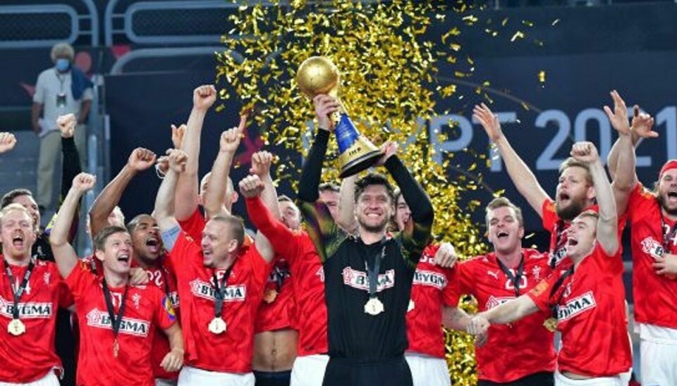 Over 2,6 millioner tv-seere fulgte med, da de danske håndboldherrer søndag vandt VM-guld. Foto: 10030 Jonas Ekströmer/Tt/Scanpix