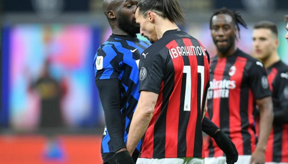 Milans Zlatan Ibrahimovic og Inters Romelu Lukaku røg verbalt i totterne på hinanden i sidste uge. Foto: Daniele Mascolo/Reuters