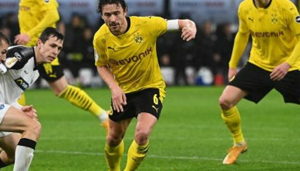 Videre efter drama Den danske landsholdsspiller Thomas Delaney dirigerede Dortmund-midtbanen i sejren over Paderborn. Foto: Ina Fassbender/AFP