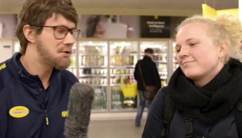 Web-tv: Kato har fået nyt job Her ses DJ Kato klædt ud som Netto-medarbejder. Foto: Facebook.