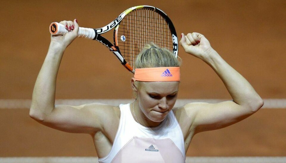 Wozniacki bedre på grus end tidligere Wozniacki banker på til det store grusgennembrud. Foto: THOMAS KIENZLE/Scanpix.