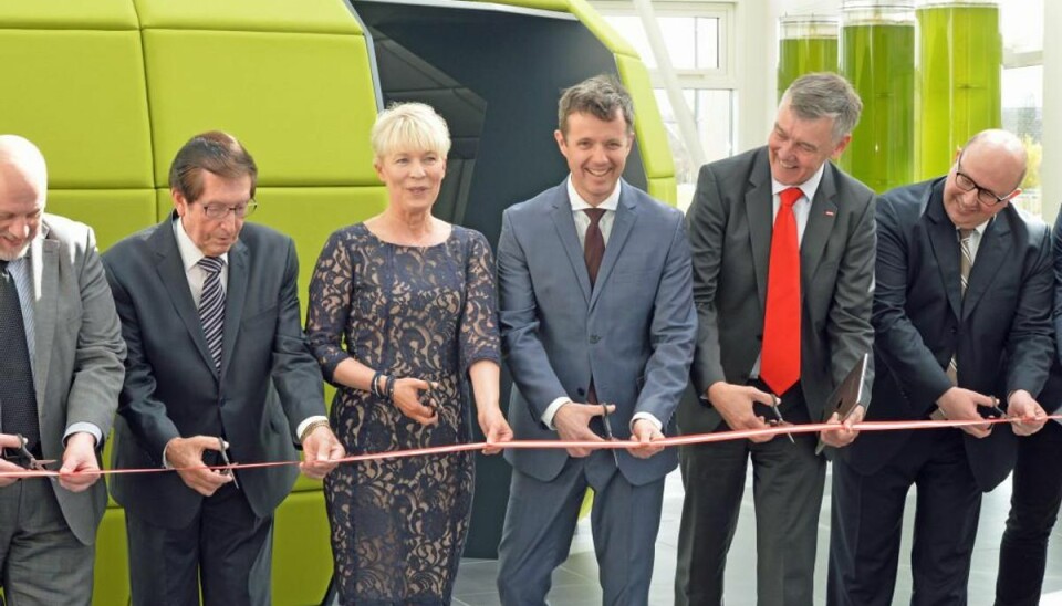 Kronprins sparker gang i bæredygtigheden Kronprinsen indviede det nye, bæredygtige Green Solution House i Rønne. Foto: Morten Brandborg/Scanpix