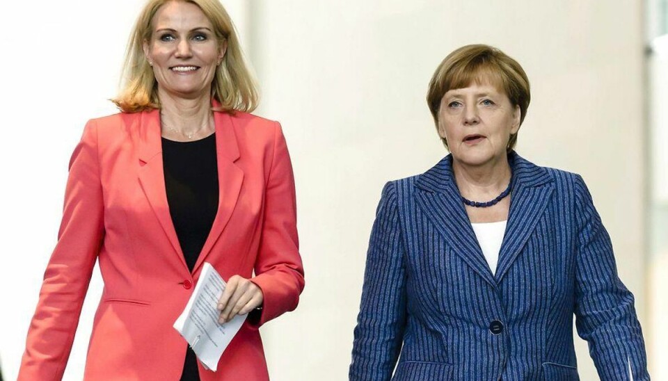 Merkels besøg er guld værd for Thorning Det er kun positivt for statsminister Helle Thorning-Schmidt, at hun tirsdag får besøg af den tyske kansler, Angela Merkel, mener to eksperter. Foto: CLEMENS BILAN/Scanpix.
