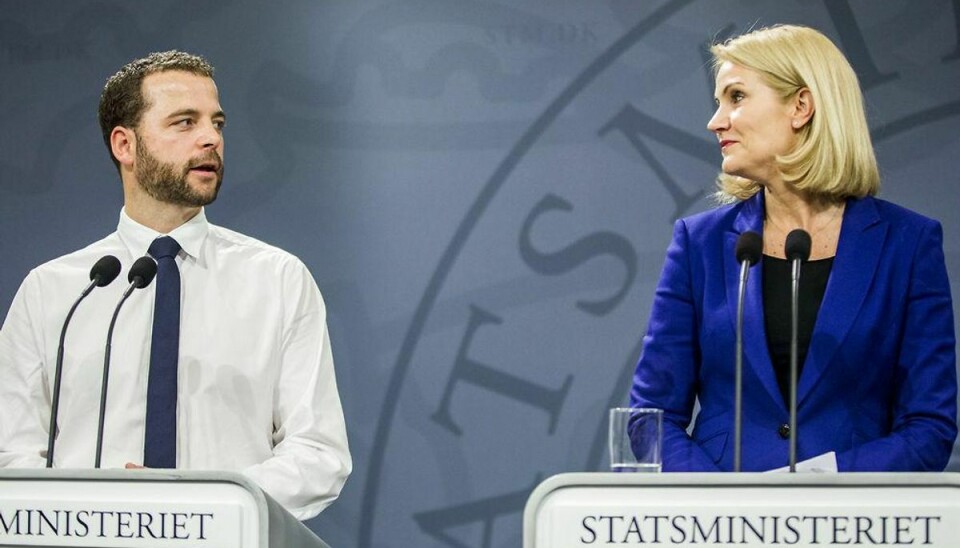 Økonomi- og indenrigsminister Morten Østergaard (R) og statsminister Helle Thorning-Schmidt (S). Foto: Nikolai Linares/Scanpix.
