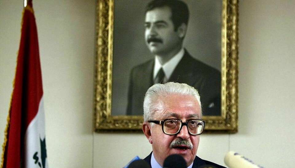 Tariq Aziz i sine dage som irakisk udenrigsminister i 2002. Foto: Damir Sagolj/Scanpix.