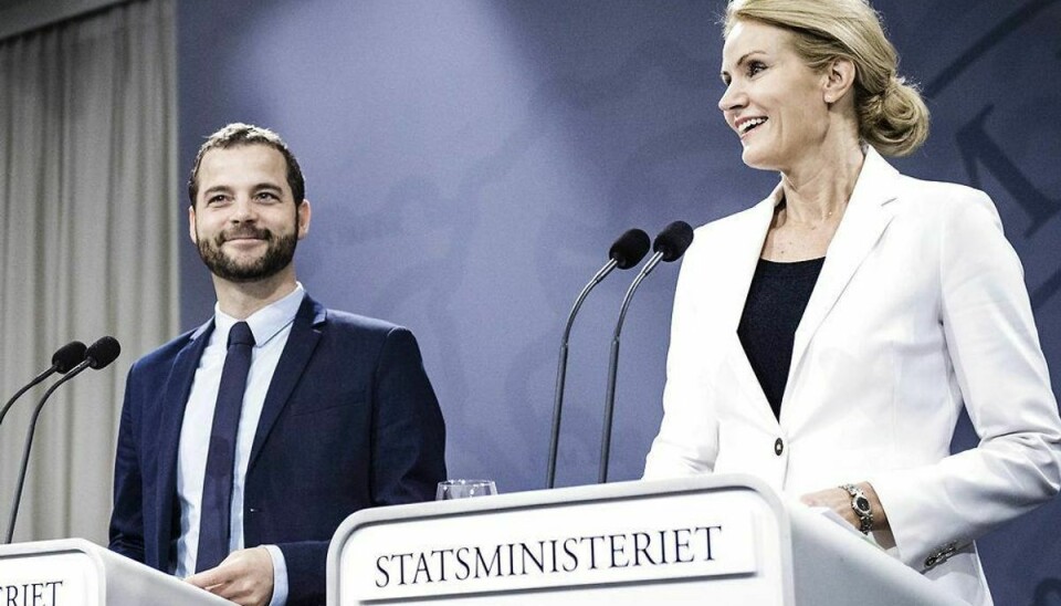 Stemmer vælgerne som den nyeste meningsmåling fra Gallup, så kan Morten Østergaard og Helle Thorning igen sætte sig i henholdsvis- indenrigs- og statsministerstolen. Foto: Thomas Lekfeldt/Scanpix.