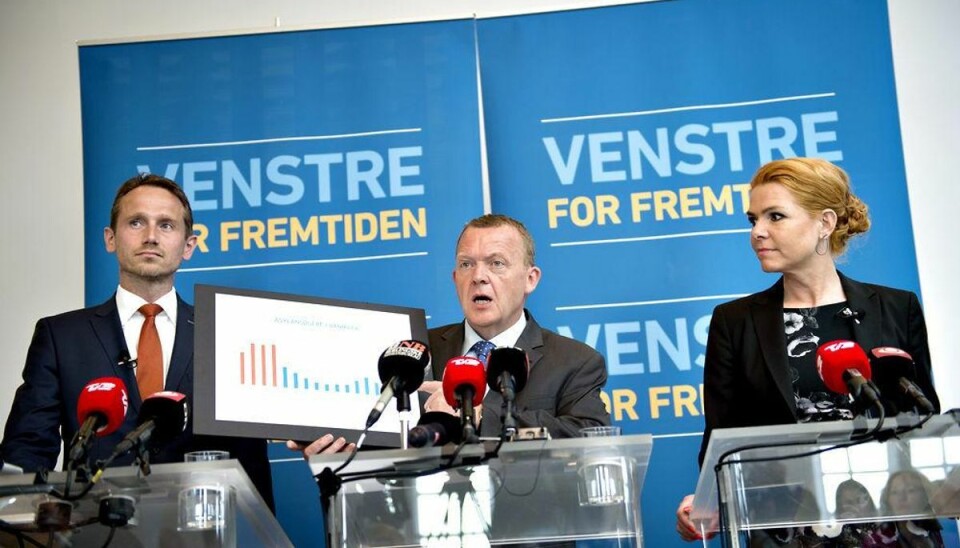 Asyl: Venstre vil lave haste-stramninger Venstre præsenterer asyl reform Lars løkke, Kristian Jensen og Inger Støjberg