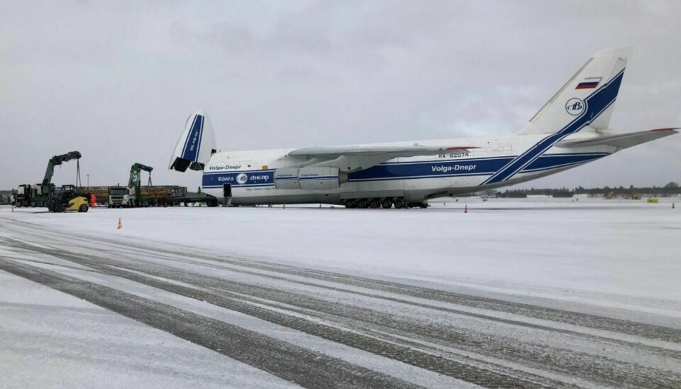Antonov 124 er verdens største aktive fragtfly. Tirsdag letter det efter planen fra Billund.