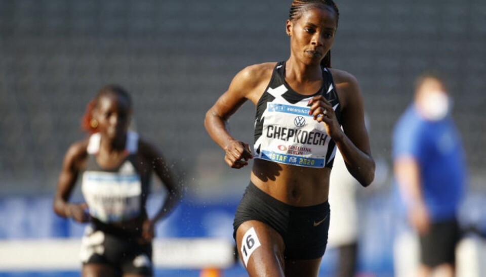 Sætter verdensrekord Kenyaneren Beatrice Chepkoech, som her ses ved et atletikstævne, er ny indehaver af verdensrekorden i 5000 meter gadeløb. Foto: Odd Andersen/AFP