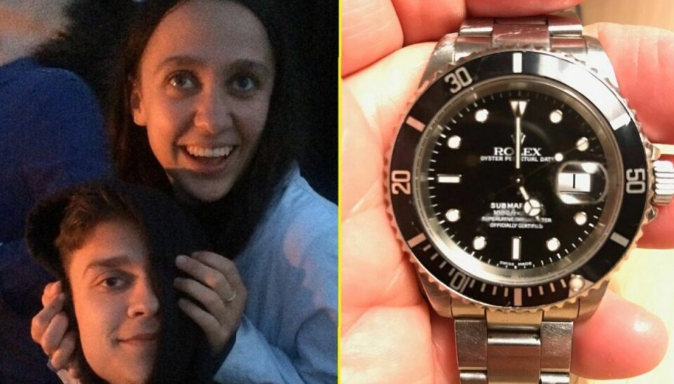 Mads, urets ejer, sammen med sin søster. (Privatfoto). Mads, urets ejer, sammen med sin søster. (Privatfoto).