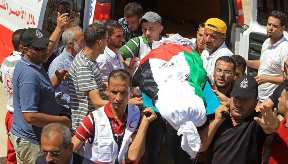 Den 32-årige Saad Dawabsha døde lørdag på hospitalet i den sydlige israelske Beersheba, hvor han var indlagt med tredjegradsforbrændinger. Foto: Scanpix.