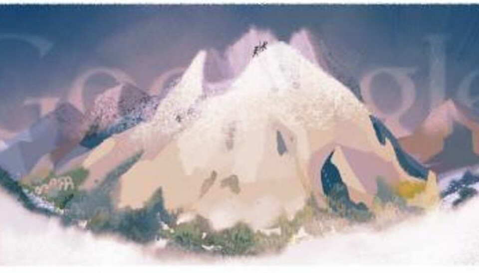 Årsdag: Mont Blanc første bestigning Google fejrer i dag 229-året for den første bestigning af Mont Blanc. Foto: Google.