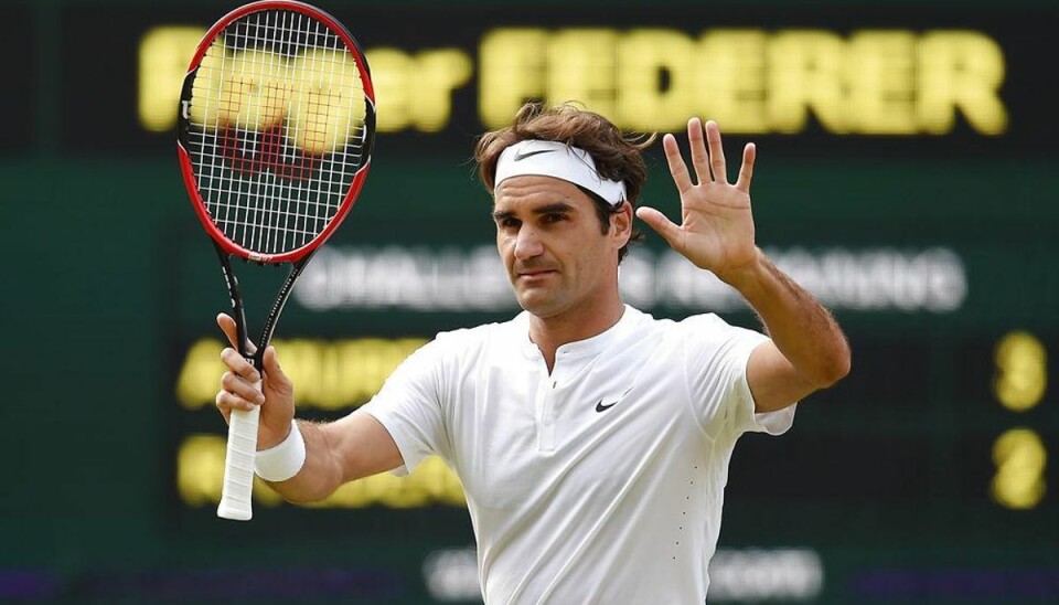 Roger Federer klar til sin 10. finale i Wimbledon Foto: Tony O-Brien/Scanpix.