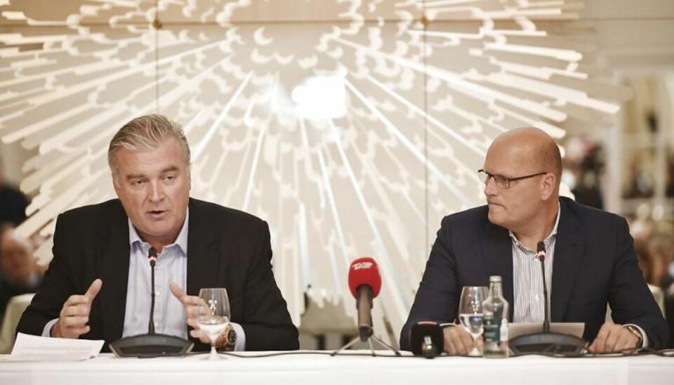Bjarne Riis og den tidligere Saxo Bank-direktør Lars Seier Christensen ønsker at blive en del af cykelsportens World Tour. Foto: Nils Meilvang/Scanpix. Bjarne Riis og den tidligere Saxo Bank-direktør Lars Seier Christensen ønsker at blive en del af cykelsportens World Tour. Foto: Nils Meilvang/Scanpix.