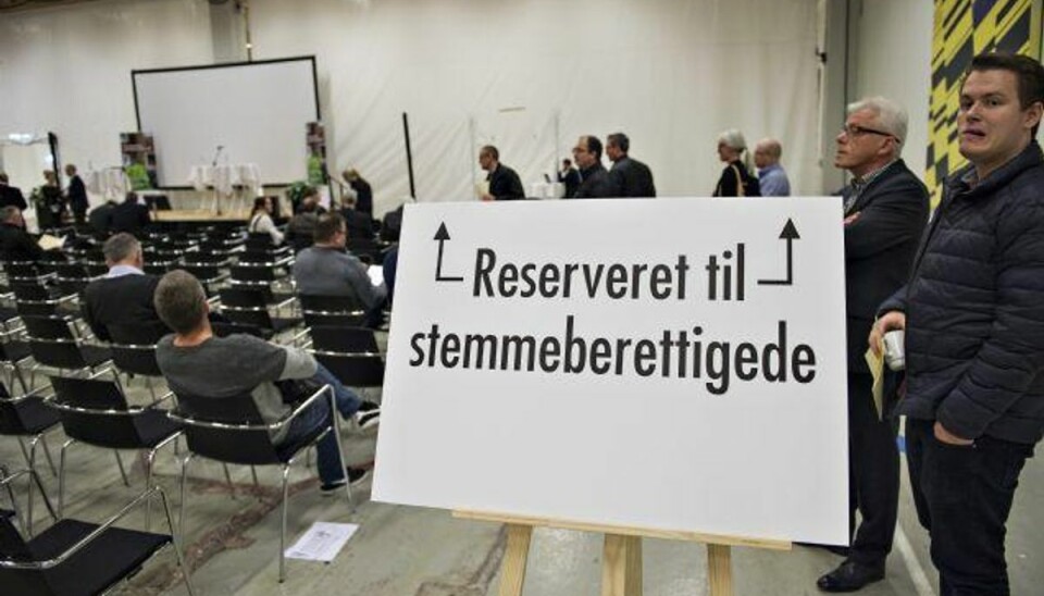Vrede medlemmer kan få indflydelse i Nykredit Nykredit repræsentantskabsmøde i Kolding tirsdag d. 8 marts 2016. Foto: Claus Fisker/Scanpix
