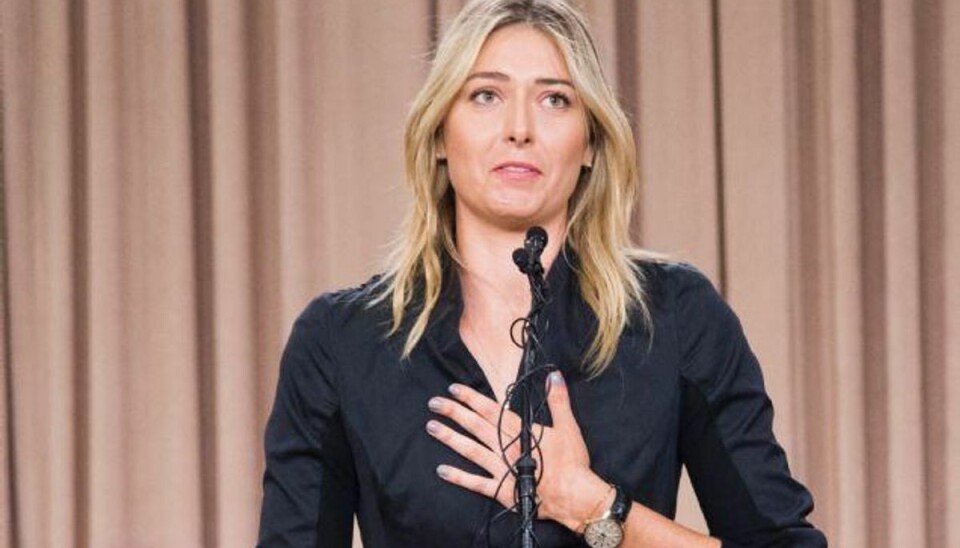 Sharapova bliver straffet med to års karantæne Maria Sharapova kommer ikke til at spille tennis foreløbig på grund af en karantæne for brug af doping. Foto: Robyn Beck/AFP