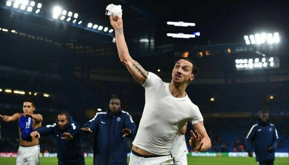Zlatan Ibrahimovic blev matchvinder, da PSG onsdag slog Chelsea ud af Champions League med en 2-1-sejr. Foto: Scanpix.