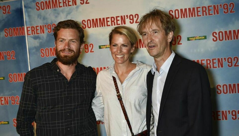 Gallapremiere på filmen “Sommeren 92” i Imperial lørdag aften. Nikolaj Lie Kaas, Anne Langkilde og Lars Brygmann (th). Foto: Jens Nørgaard Larsen/Scanpix.