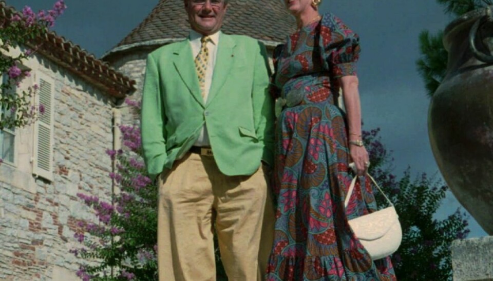 Dronning Margrethe og prins Henrik ved pressemøde på Chateau de Cayx i Cahors i 1994, året hvor prinsen fyldte 60. Foto: Jørgen Jessen/Scanpix.