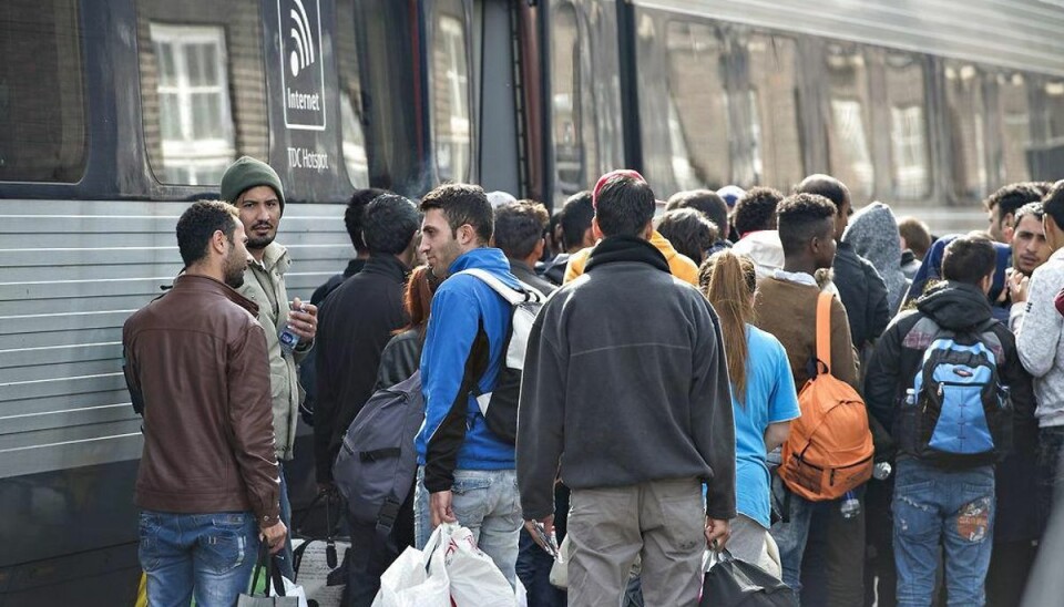 Hundredvis af flygtninge på vej til København i tog Foto: Claus Fisker/Scanpix.