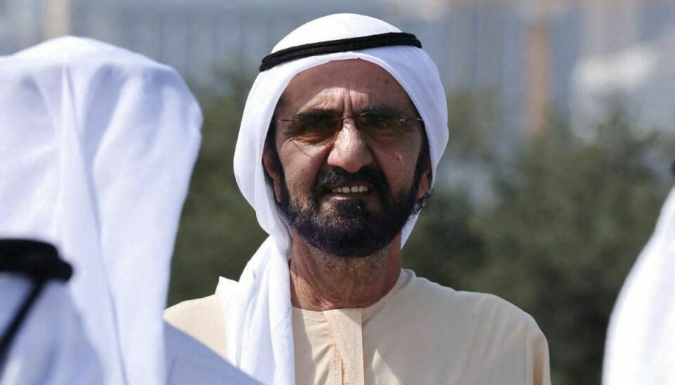 Sheikhen ses i disse dage ved cykelløbet UAE Tour, der blandt andet køres i Dubai. Foto: Scanpix