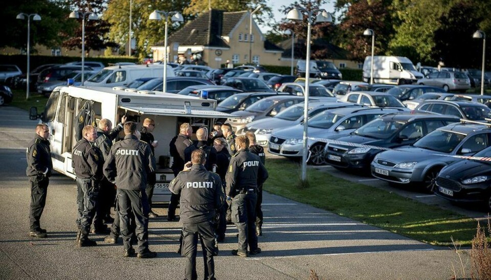 Politiet i Nordsjælland mistænker nu den 25-årige anholdt for drabsforsøg på en betjent, for at have udøvet terror. Foto: Nils Meilvang / Scanpix