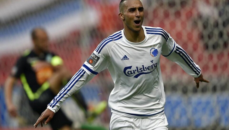 FCK slår Viborg på kontroversielt mål Youssef Toutouh scorer til 1-0 Foto: Lars Møller/Scanpix.