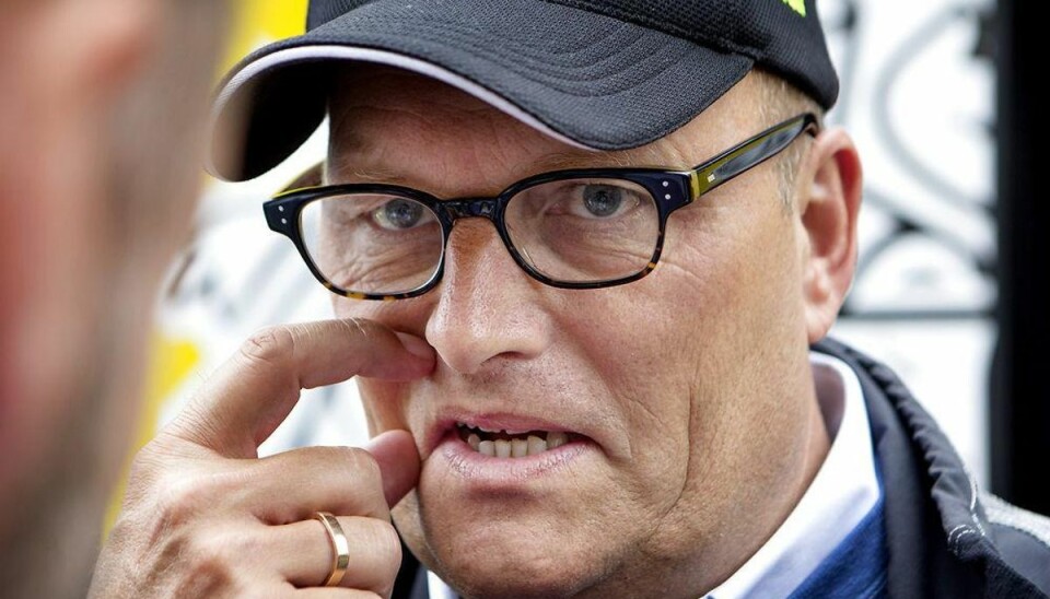 Efter fyring: Riis forsøger at købe hold tilbage ARKIVFOTO 2014 af Bjarne Riis- – se RB 27/9 2015 18.00. Kulturminister Bertel Haarder (V) kaldte torsdag den tidligere danske cykelstjerne Bjarne Riis for en nar, da kulturministeren deltog i et idrætstopmøde i Nordisk Råd i Aalborg. (Foto: Nils Meilvang/Scanpix 2015)