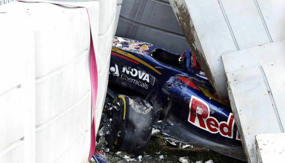Carlos Sainz kørte galt under lørdagens træningsløb. Foto: Scanpix