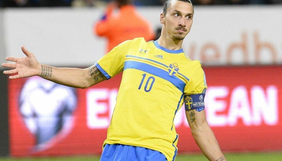 Zlatan Ibrahimovic og resten af det svenske A-landshold er klar til playoff om de eftertragtede pladser ved EM i Frankrig 2016. Foto: JONATHAN NACKSTRAND/Scanpix