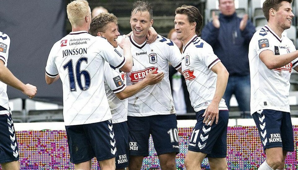 AGF tager revanche mod FC Nordsjælland AGFs Kim Aabech har scoret sit andet mål til 3-0. Foto: Henning Bagger/Scanpix.