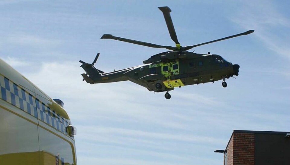 Redningshelikopteren er kaldt til Lolland efter en trafikulykke. Modelfoto: Colourbox