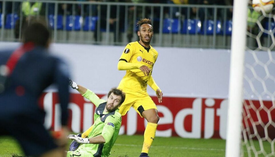 Aubameyang-show i Europa League Der var dømt Aubameyang-show i dagens Europa League-opgør for Dortmund. Foto: David Mdzinarishvili/Scanpix