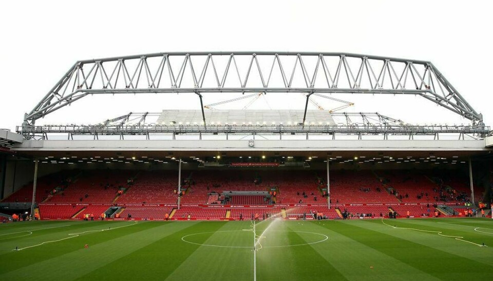Liverpools store Anfield Stadium er blevet evakueret, da to personer forsvandt under en rundvisning. Foto: Scanpix